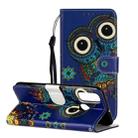 For Huawei P Smart 2020 Oil Embossed Coloured Drawing Pattern Horizontal Flip PU Leather Case with Holder & Card Slots & Wallet(Blue Owl) - 1