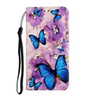 For Huawei P Smart 2020 Oil Embossed Coloured Drawing Pattern Horizontal Flip PU Leather Case with Holder & Card Slots & Wallet(Purple Flower Butterfly) - 2