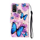 For Huawei P Smart 2020 Oil Embossed Coloured Drawing Pattern Horizontal Flip PU Leather Case with Holder & Card Slots & Wallet(Purple Flower Butterfly) - 3