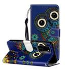 For Huawei P40 Oil Embossed Coloured Drawing Pattern Horizontal Flip PU Leather Case with Holder & Card Slots & Wallet(Blue Owl) - 1