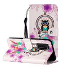 For Huawei P40 Oil Embossed Coloured Drawing Pattern Horizontal Flip PU Leather Case with Holder & Card Slots & Wallet(Owl Wind Chimes) - 1