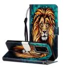 For Huawei P40 Pro Oil Embossed Coloured Drawing Pattern Horizontal Flip PU Leather Case with Holder & Card Slots & Wallet(Lion) - 1