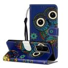 For Huawei P40 Pro Oil Embossed Coloured Drawing Pattern Horizontal Flip PU Leather Case with Holder & Card Slots & Wallet(Blue Owl) - 1