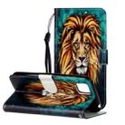 For Huawei Y5p Oil Embossed Coloured Drawing Pattern Horizontal Flip PU Leather Case with Holder & Card Slots & Wallet(Lion) - 1
