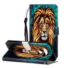 For LG K51 Oil Embossed Coloured Drawing Pattern Horizontal Flip PU Leather Case with Holder & Card Slots & Wallet(Lion) - 1