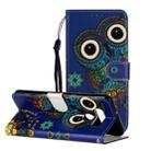 For LG K51 Oil Embossed Coloured Drawing Pattern Horizontal Flip PU Leather Case with Holder & Card Slots & Wallet(Blue Owl) - 1