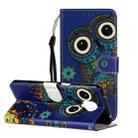 For Xiaomi Redmi Note 9 Pro / Note 9S / Note 9 Pro Max Oil Embossed Coloured Drawing Pattern Horizontal Flip PU Leather Case with Holder & Card Slots & Wallet(Blue Owl) - 1