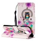 For Xiaomi Redmi Note 9 Pro / Note 9S / Note 9 Pro Max Oil Embossed Coloured Drawing Pattern Horizontal Flip PU Leather Case with Holder & Card Slots & Wallet(Owl Wind Chimes) - 1