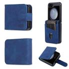 For Samsung Galaxy Z Flip5 5G AZNS Skin Feel Calf Texture Flip Leather Phone Case(Blue) - 1