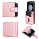 For Samsung Galaxy Z Flip5 5G AZNS Skin Feel Calf Texture Flip Leather Phone Case(Rose Gold) - 1