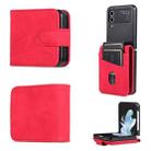 For Samsung Galaxy Z Flip4 5G AZNS Skin Feel Calf Texture Flip Leather Phone Case(Red) - 1