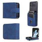 For Samsung Galaxy Z Flip4 5G AZNS Skin Feel Calf Texture Flip Leather Phone Case(Blue) - 1