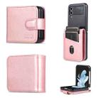 For Samsung Galaxy Z Flip4 5G AZNS Skin Feel Calf Texture Flip Leather Phone Case(Rose Gold) - 1
