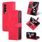 For Samsung Galaxy Z Fold4 5G AZNS Skin Feel Calf Texture Flip Leather Phone Case(Red) - 1