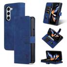 For Samsung Galaxy Z Fold6 5G AZNS Skin Feel Calf Texture Flip Leather Phone Case(Blue) - 1