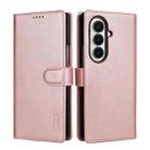 For Samsung Galaxy Z Fold7 5G AZNS Skin Feel Calf Texture Flip Leather Phone Case(Rose Gold) - 1
