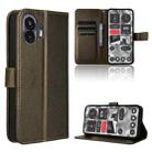 For Nothing Phone 2 Diamond Texture Leather Phone Case(Brown) - 1