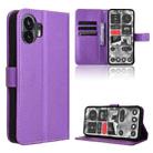 For Nothing Phone 2 Diamond Texture Leather Phone Case(Purple) - 1