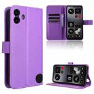 For Nothing CMF Phone 1 Diamond Texture Leather Phone Case(Purple) - 1