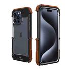 For iPhone 15 Pro Max R-JUST Ironwood Generation Metal + Wood Phone Case - 1