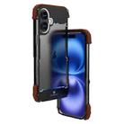 For iPhone 16 Plus R-JUST Ironwood Generation Metal Hybrid Wood Phone Case - 1