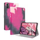 For Lenovo Legion Y700 2023 Watercolor Pattern Flip Leather Tablet Case(Berry Color) - 1