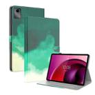 For Lenovo Tab M11 / Xiaoxin Pad 11 2024 Watercolor Pattern Flip Leather Tablet Case(Cyan Green) - 1