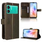 For Doogee X98 Diamond Texture Leather Phone Case(Brown) - 1