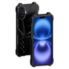 For iPhone 16 R-JUST Batman Hollow Metal Phone Protective Case(Black) - 1