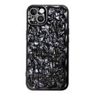 For iPhone 14 Plus Electroplated 3D Stone Texture TPU Phone Case(Black) - 1