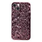 For iPhone 14 Plus Electroplated 3D Stone Texture TPU Phone Case(Rose Gold) - 1