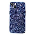 For iPhone 14 Plus Electroplated 3D Stone Texture TPU Phone Case(Blue) - 1