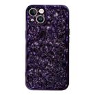 For iPhone 14 Plus Electroplated 3D Stone Texture TPU Phone Case(Dark Purple) - 1