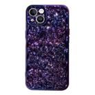 For iPhone 14 Plus Electroplated 3D Stone Texture TPU Phone Case(Dazzling Purple) - 1