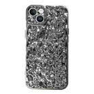 For iPhone 14 Plus Electroplated 3D Stone Texture TPU Phone Case(Silver) - 1