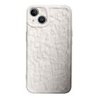 For iPhone 14 Plus Electroplated 3D Stone Texture TPU Phone Case(White) - 1