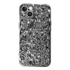 For iPhone 14 Electroplated 3D Stone Texture TPU Phone Case(Silver) - 1