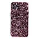 For iPhone 14 Pro Electroplated 3D Stone Texture TPU Phone Case(Rose Gold) - 1