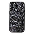 For iPhone 14 Pro Max Electroplated 3D Stone Texture TPU Phone Case(Black) - 1