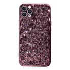 For iPhone 14 Pro Max Electroplated 3D Stone Texture TPU Phone Case(Rose Gold) - 1