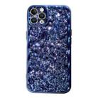 For iPhone 14 Pro Max Electroplated 3D Stone Texture TPU Phone Case(Blue) - 1