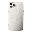 For iPhone 14 Pro Max Electroplated 3D Stone Texture TPU Phone Case(White) - 1