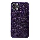 For iPhone 13 Pro Electroplated 3D Stone Texture TPU Phone Case(Dark Purple) - 1