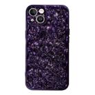 For iPhone 13 Electroplated 3D Stone Texture TPU Phone Case(Dark Purple) - 1