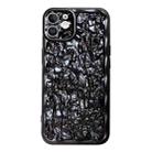 For iPhone 12 Electroplated 3D Stone Texture TPU Phone Case(Black) - 1