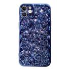 For iPhone 12 Electroplated 3D Stone Texture TPU Phone Case(Blue) - 1