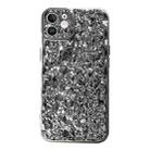 For iPhone 12 Electroplated 3D Stone Texture TPU Phone Case(Silver) - 1