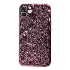 For iPhone 11 Electroplated 3D Stone Texture TPU Phone Case(Rose Gold) - 1