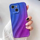 For iPhone 14 Plus Wave Texture Gradient Color TPU Phone Case(Blue-Purple) - 1