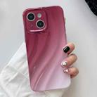 For iPhone 14 Plus Wave Texture Gradient Color TPU Phone Case(Wine Red-White) - 1